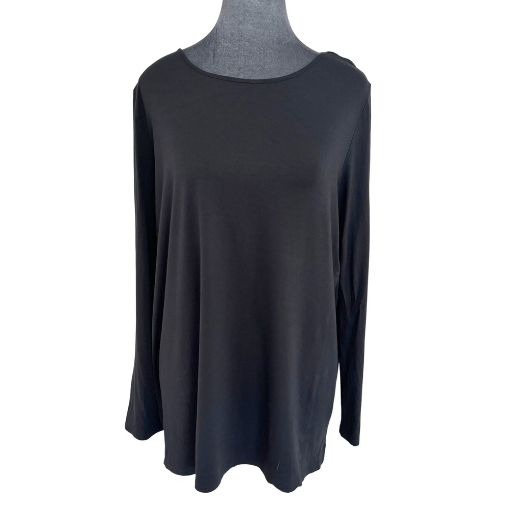 J. Jill Wearever Collection Minimalist Capsule Soft Black Long Sleeve Tunic L